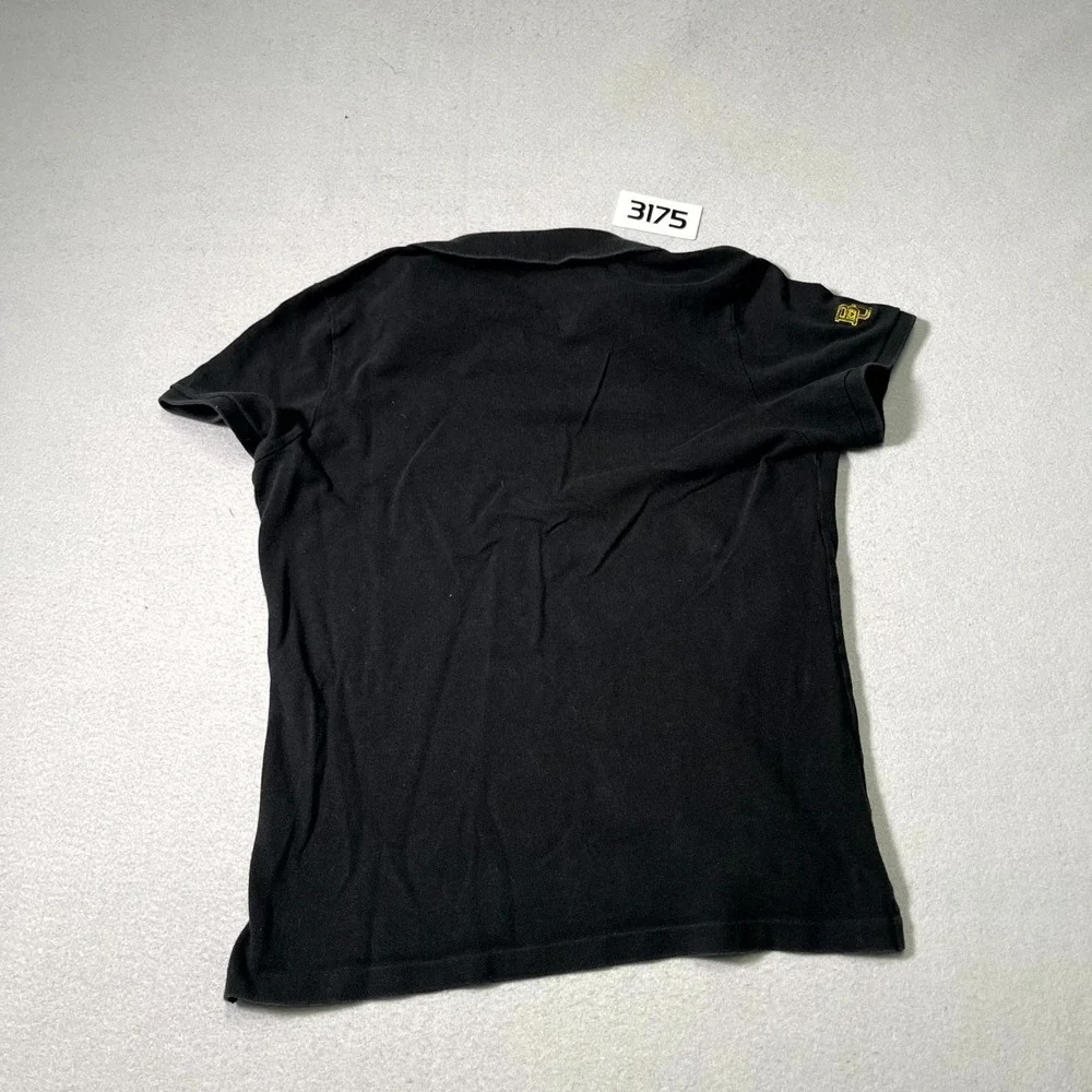 Ralph Lauren The Skinny Polo Shirt Mens XL Black Pony Logo Side Slit Golf Tennis